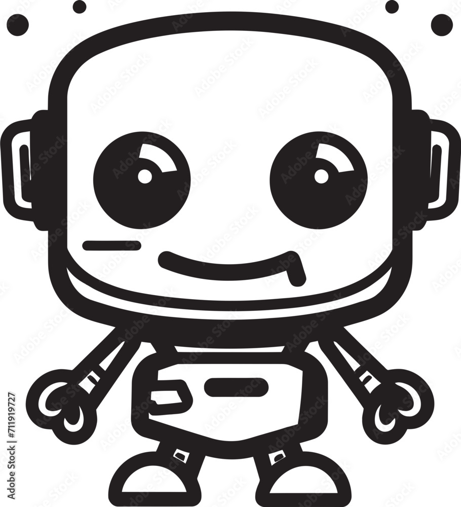 Micro Marvel Badge Compact Robot Vector Icon for Conversational Magic Micro Marvel Badge Compact Robot Vector Icon for Conversational Magic