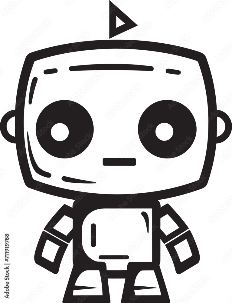 Micro Marvel Badge Compact Robot Vector Icon for Conversational Magic Micro Marvel Badge Compact Robot Vector Icon for Conversational Magic