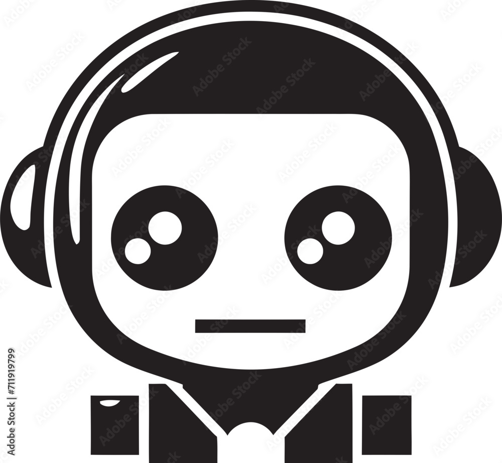 Talkbox Totem Badge Vector Icon of a Small Robot for Chat Delight Talkbox Totem Badge Vector Icon of a Small Robot for Chat Delight