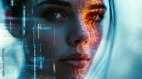 a woman with a futuristic face