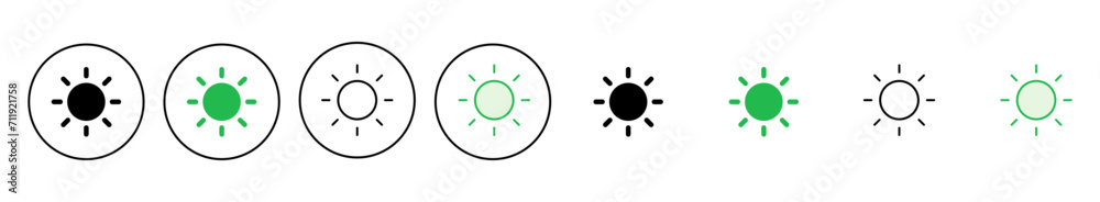 Sun icon set. Brightness Icon vector Sun icon set. Brightness Icon vector
