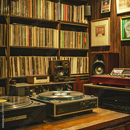 Vintage Record Room: Retro and Nostalgic photo