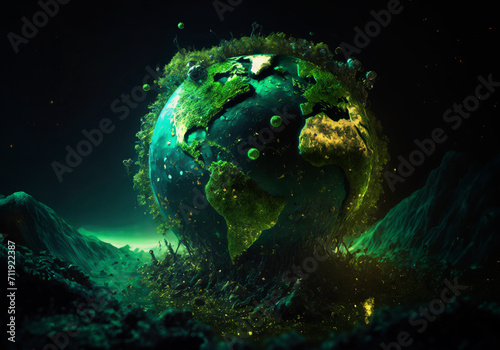 dramatic illustration about destruction of planet earth © ANTONIUS