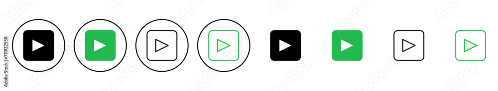 Play Icon set. Play button vector icon Play Icon set. Play button vector icon