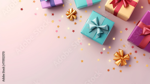 Gift box background with copy space for Christmas gifts  holidays or birthdays