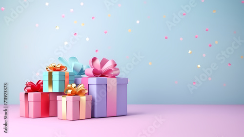 Gift box background with copy space for Christmas gifts, holidays or birthdays © ma