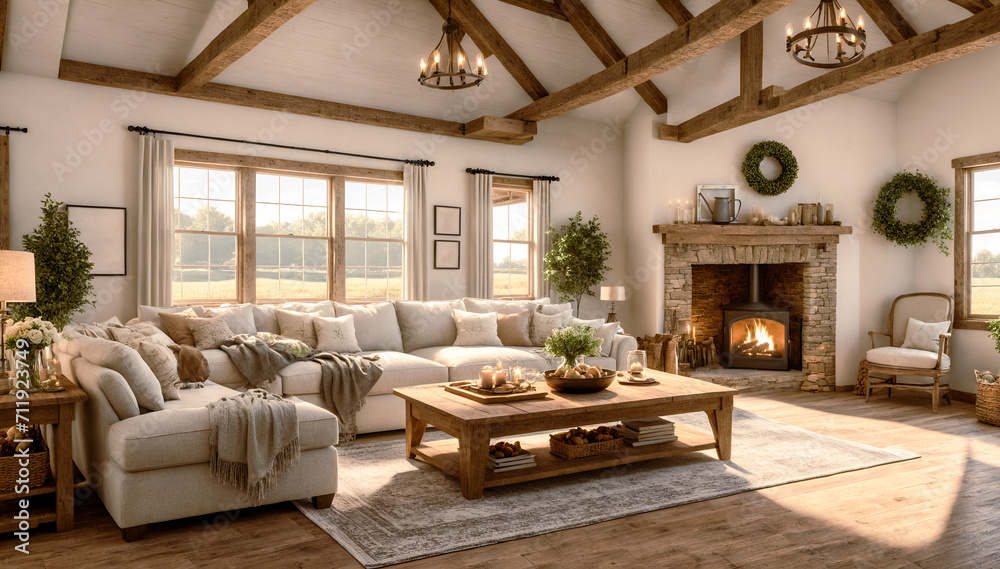 Fototapeta premium Farmhouse of a Living Room