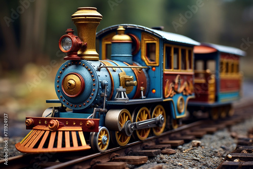 Vintage Toy Train Macro Photography