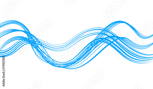 Abstract Blue Wave Line Flow Curve Wavy Element Vector Sound Audio Volume Swirl Water Decoration Presentation Templates Motion Movement Energy Dynamic Business Technology Futuristic Editable Stroke
