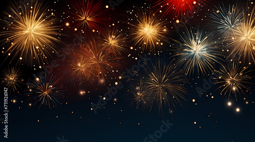 Beautiful fireworks background at night for holiday decoration