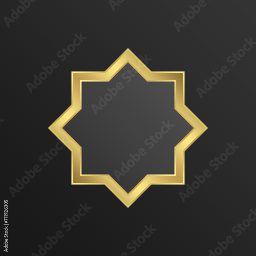 Islamic Frame - Luxury Gold - Editable Vector : Suitable for Islamic Theme and Other Graphic Related Assets.