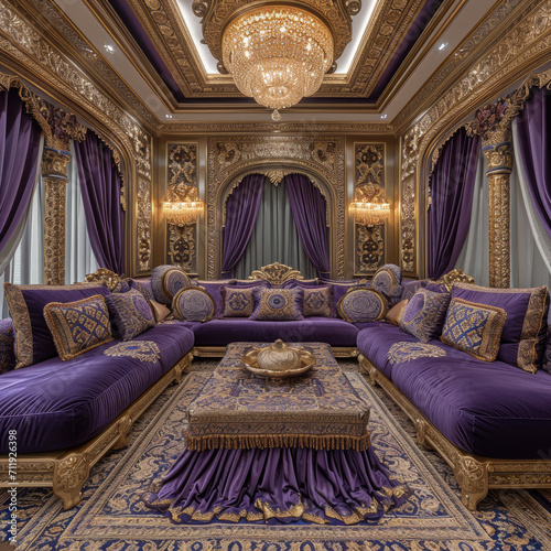 Middle Eastern Luxury: Purple Living Room Decor
