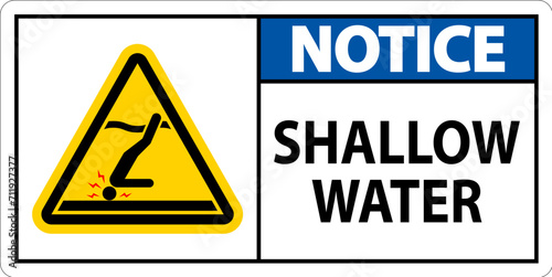 Water Safety Sign Notice - Shallow Water
