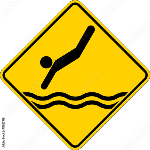 Water Safety Sign Caution - Diving Area