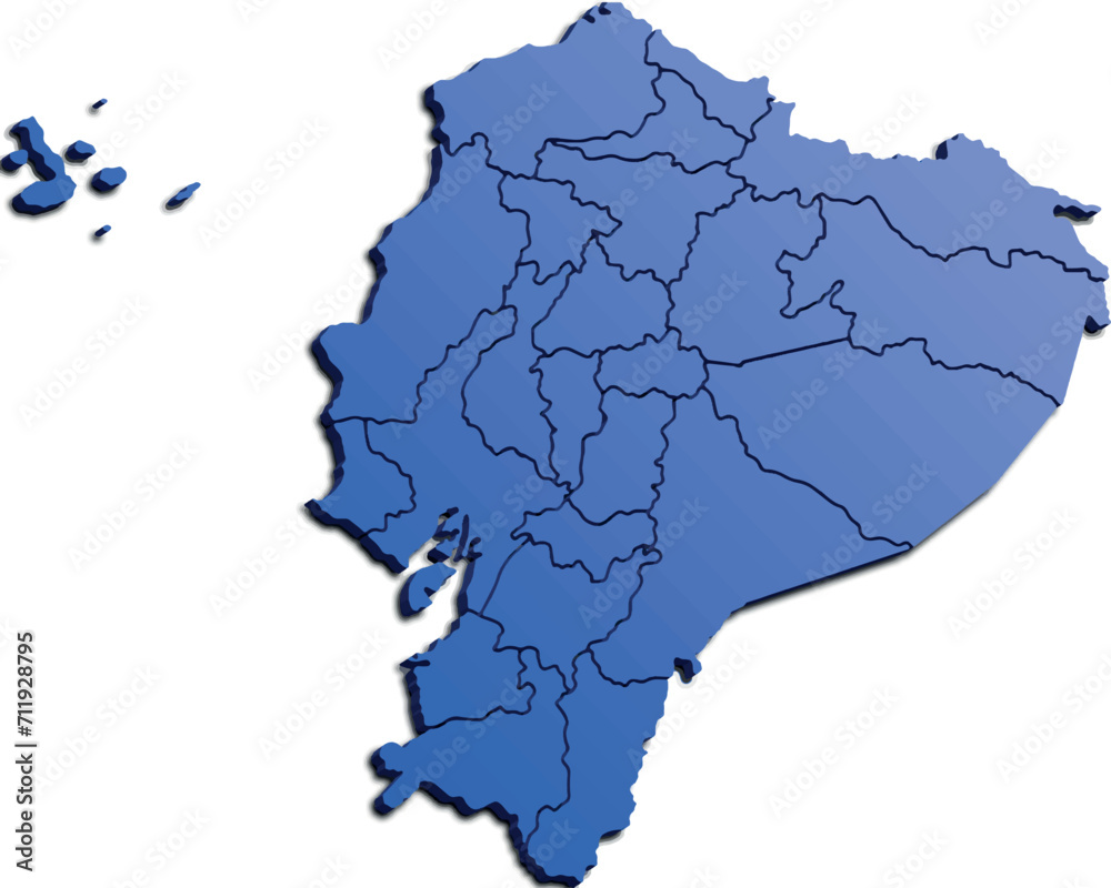 ECUADOR MAP WITH DEPARTMENTS 3D ISOMETRIC MAP ECUADOR MAP WITH DEPARTMENTS 3D ISOMETRIC MAP