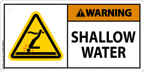 Water Safety Sign Warning - Shallow Water