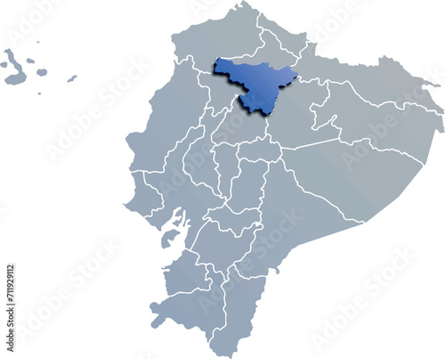 PICHINCHA DEPARTMENT MAP PROVINCE OF ECUADOR 3D ISOMETRIC MAP