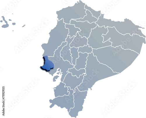 SANTA ELENA DEPARTMENT MAP PROVINCE OF ECUADOR 3D ISOMETRIC MAP