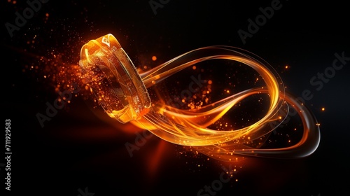 A dynamic composition of the orange phone receiver with virtual sparks and energy.