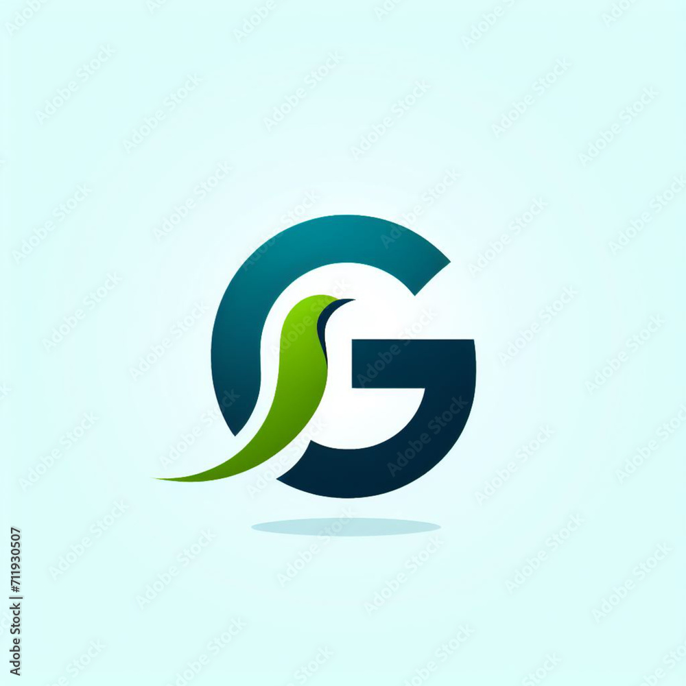 Generative AI Illustration of the letter G logo in the shape of a bird Generative AI Illustration of the letter G logo in the shape of a bird