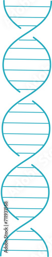 Simplified blue DNA double helix structure on white background. Biological or genetic theme vector illustration.