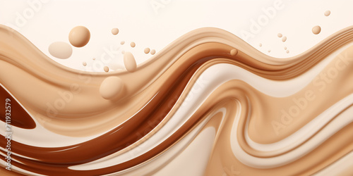 3D background in coffee tones with soft waves