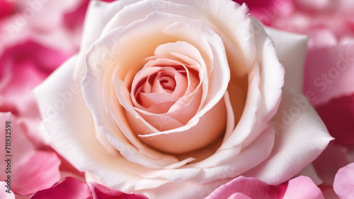 Single red rose on a bed with white sheets