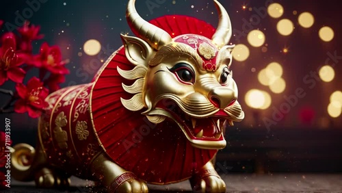 chinese new year background, year of the dragon motion graphic, abstract background