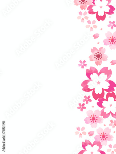 桜の花のフレーム型のテンプレート © konohana