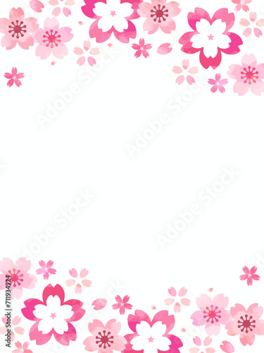 桜の花のフレーム型のテンプレート