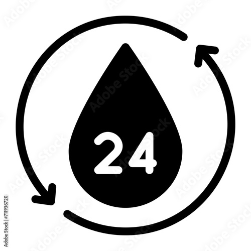 24 hours glyph icon