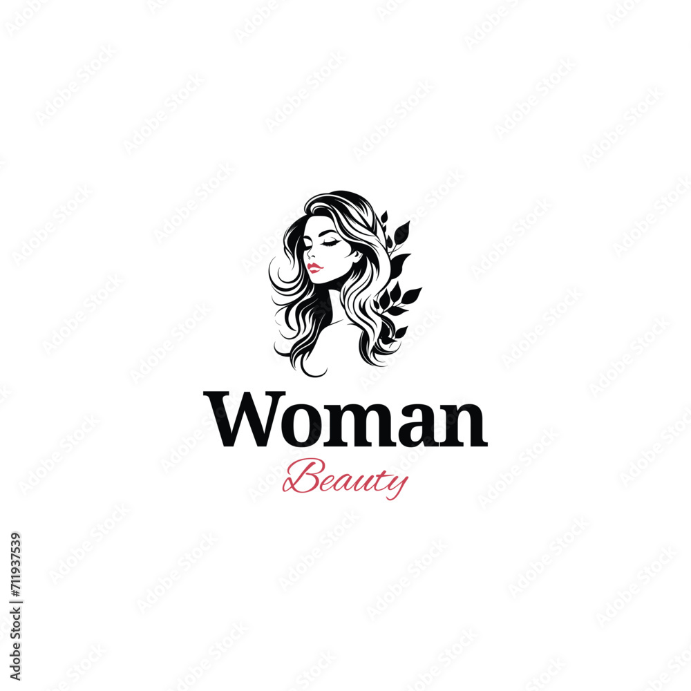 beauty woman logo design for salon, makeover, hair stylist, haidresser, hairc cut.