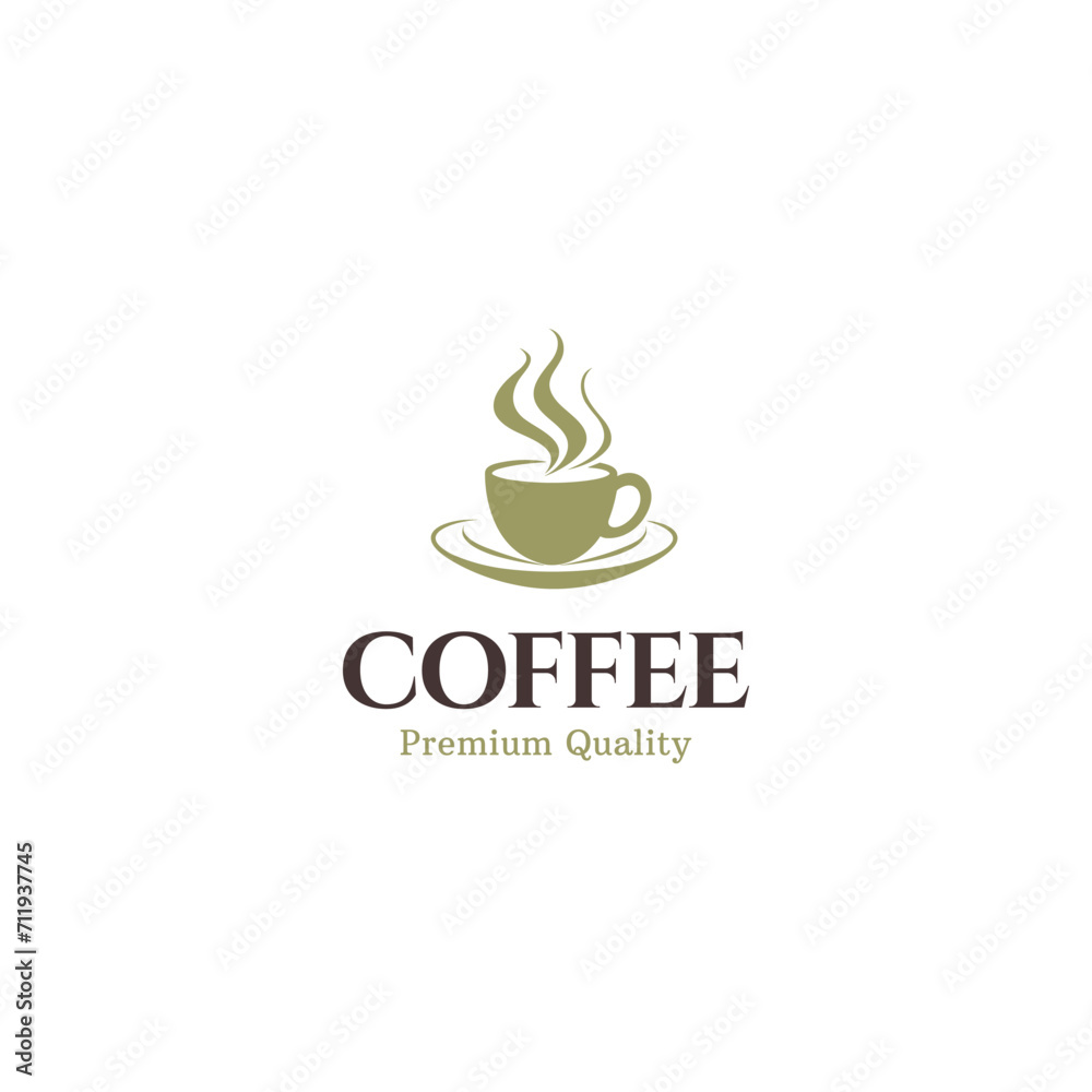 Cup of coffee and speech bubble logo template Cup of coffee and speech bubble logo template