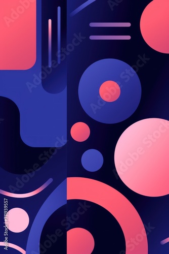 Colorful animated background  in the style of linear patterns and shapes  rounded shapes  dark grape and coral  flat shapes