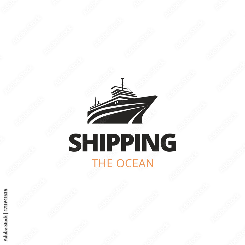 Ship logistics and ship express delivery company logo design template Ship logistics and ship express delivery company logo design template
