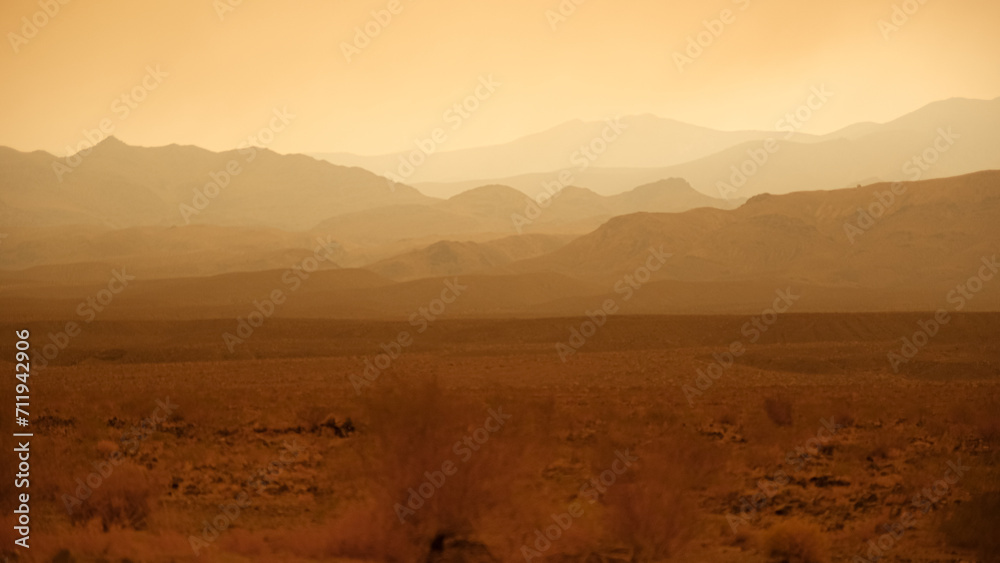 Hazy desert horizon