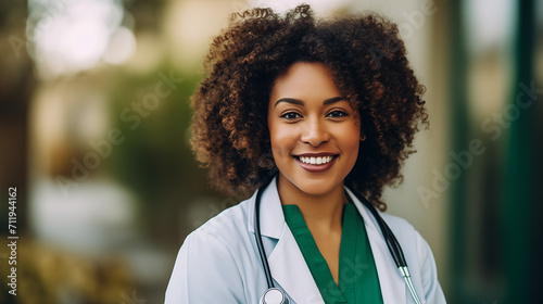 Medical Professional African American Woman Outside photo