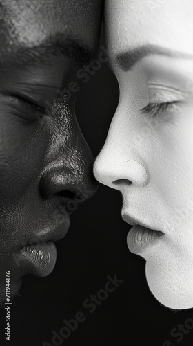 black and white person. Generative AI
