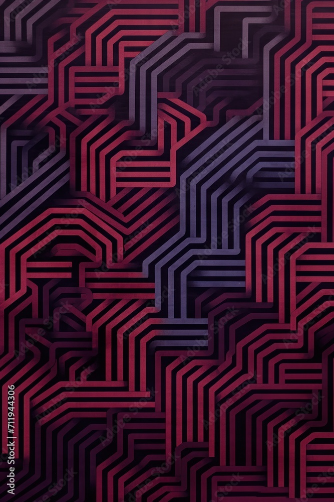 Maroon and indigo zigzag geometric shapes