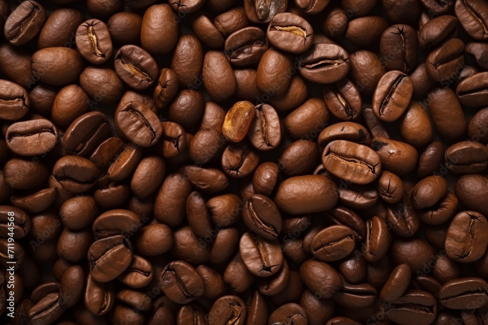 Naklejka premium coffee beans background. Generative AI