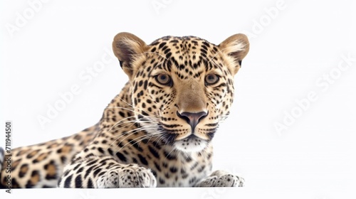 A leopard isolated on white background in studio  1 Ai Generative