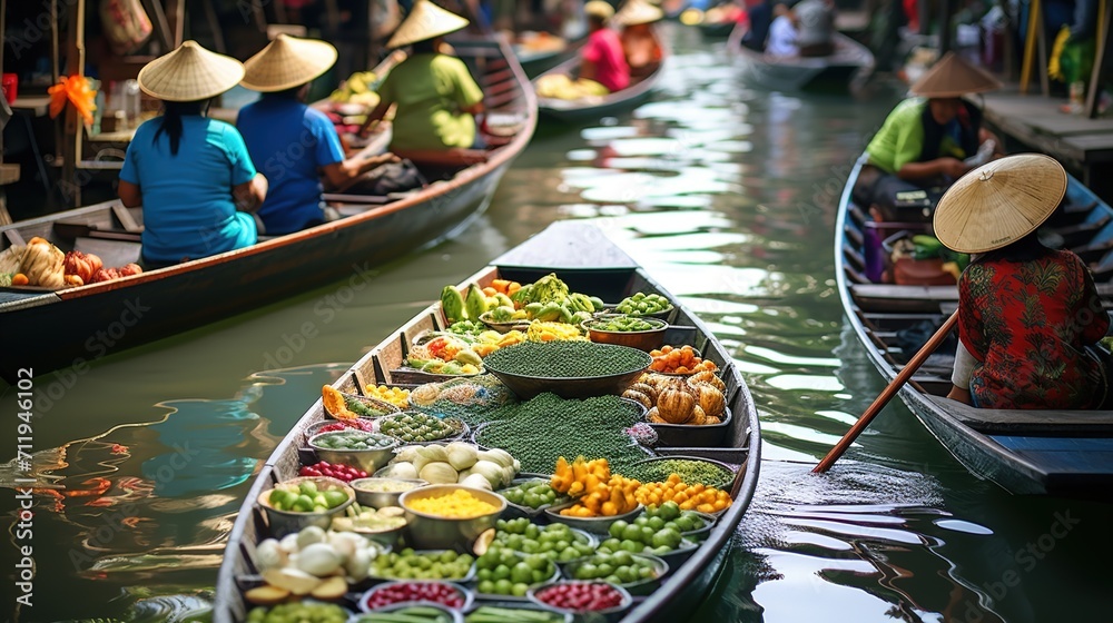 Obraz premium Floating market in Thailand