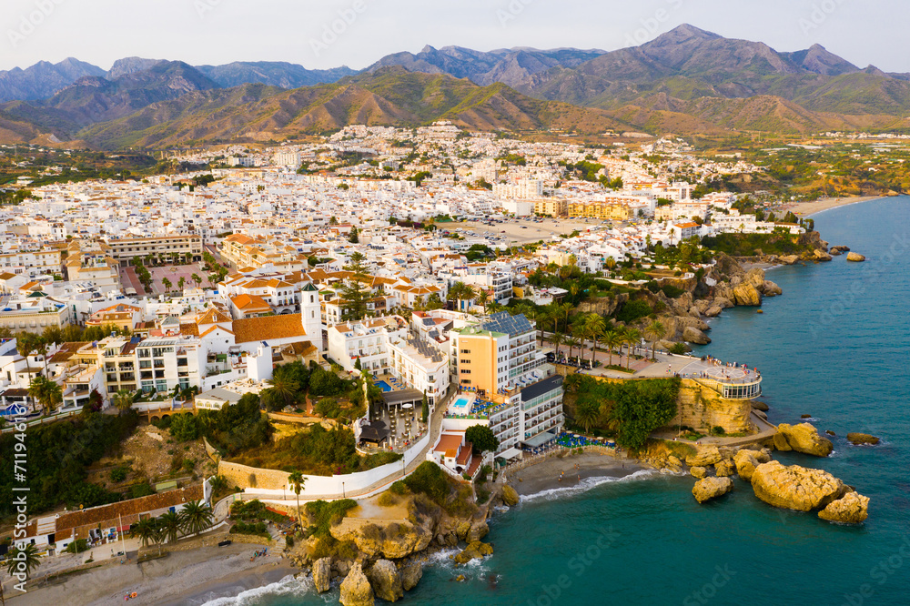View over the resort town Nerja on the Mediterranean coast of Spain