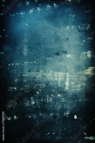 Old Film Overlay with light leaks, grain texture, vintage blue background