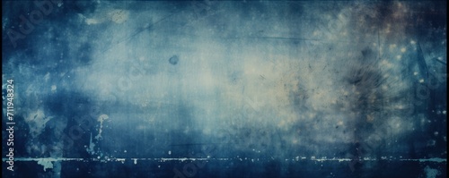 Fotografie, Obraz Old Film Overlay with light leaks, grain texture, vintage indigo background
