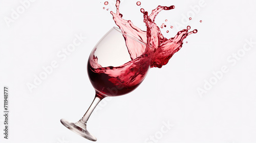 Red wine splash isolated on transparent or white background, png