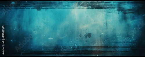 Old Film Overlay with light leaks, grain texture, vintage cyan background