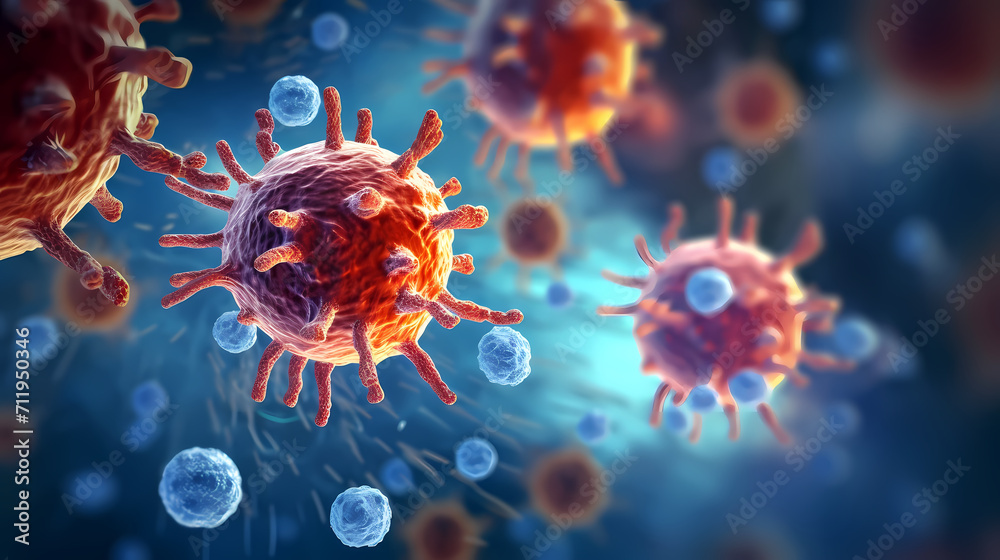 Cell background, virus cells, medical research background Cell background, virus cells, medical research background