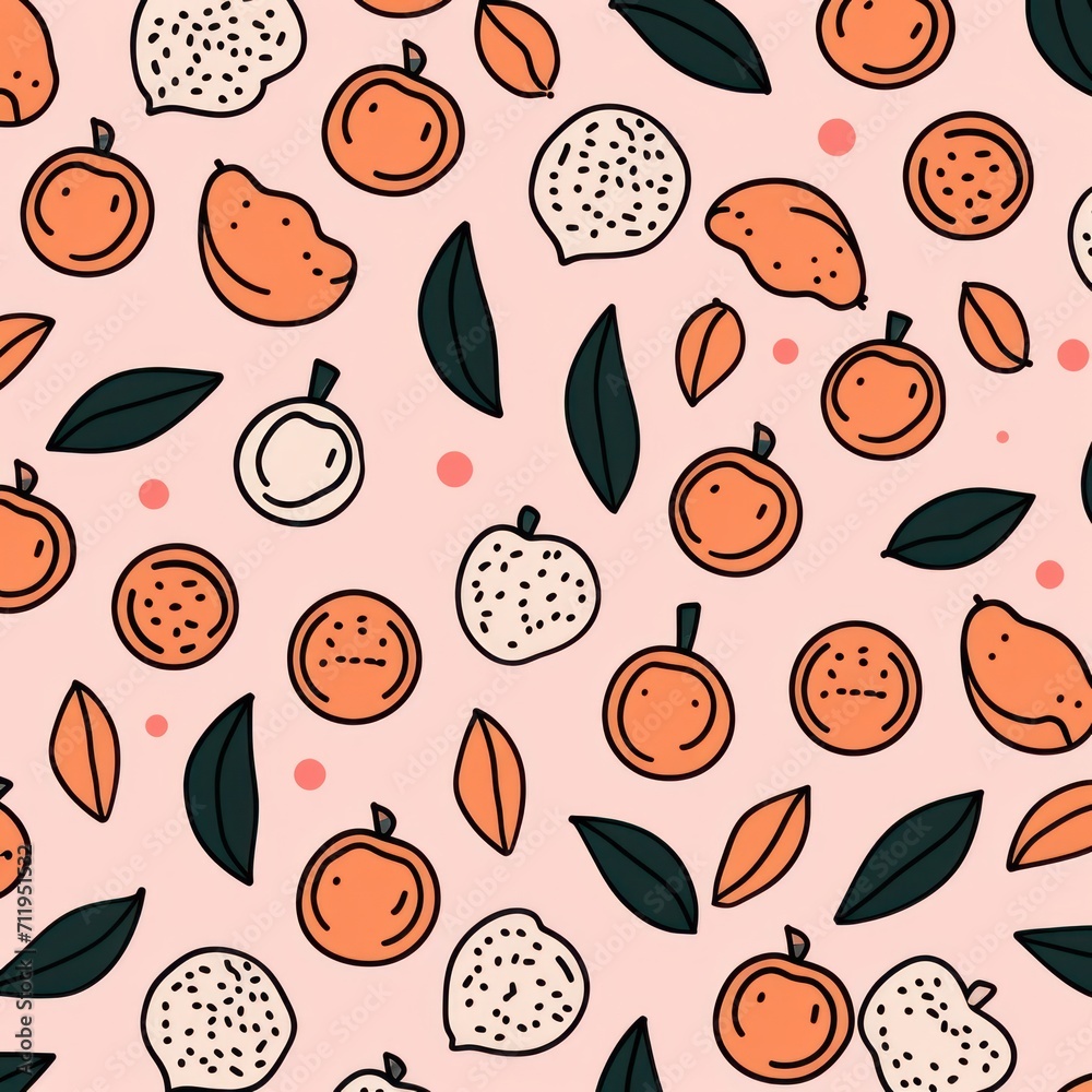 Peach and charcoal simple cute minimalistic random satisfying item pattern