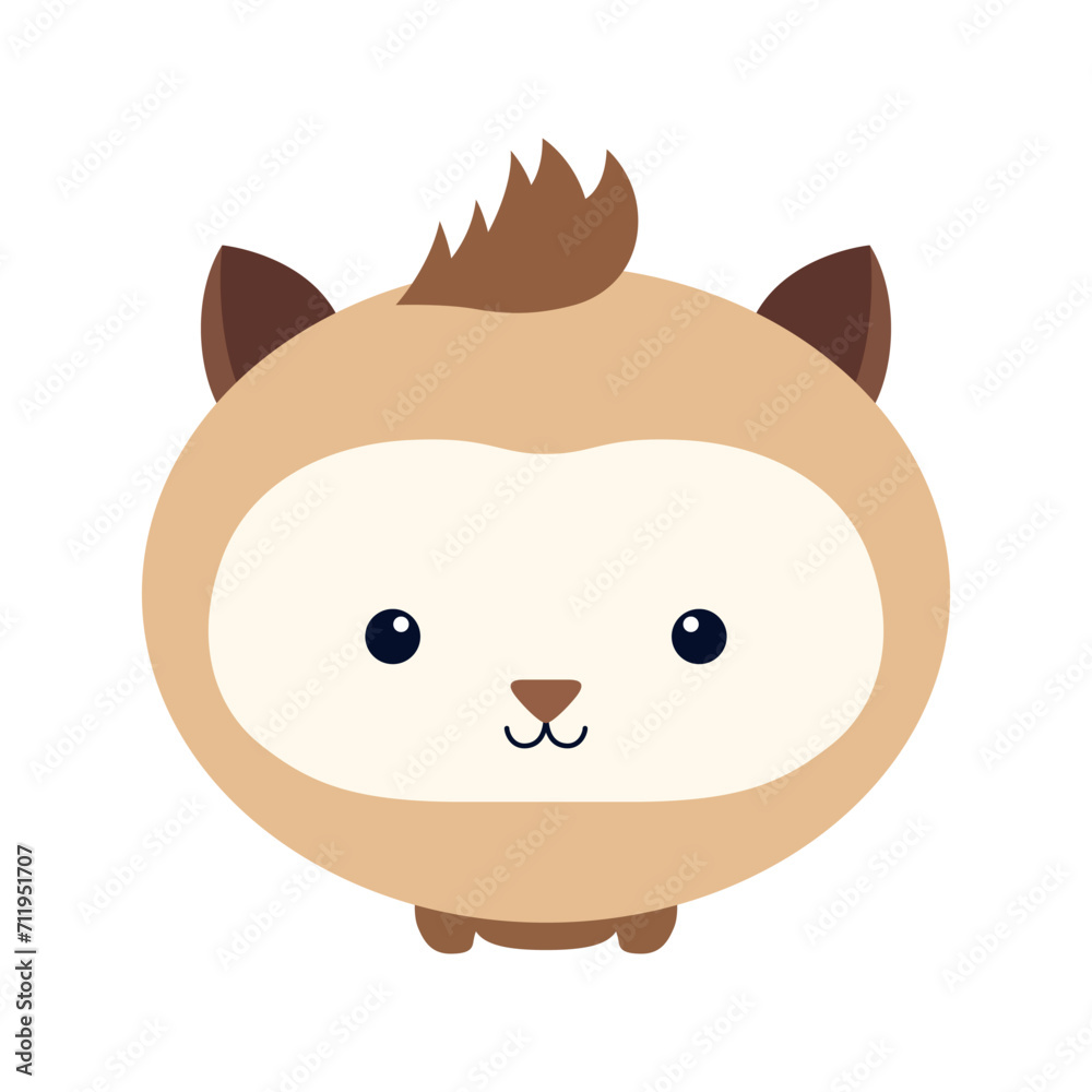 Cute animal face sticker. Cute animal face cartoon vector illustration Cute animal face sticker. Cute animal face cartoon vector illustration